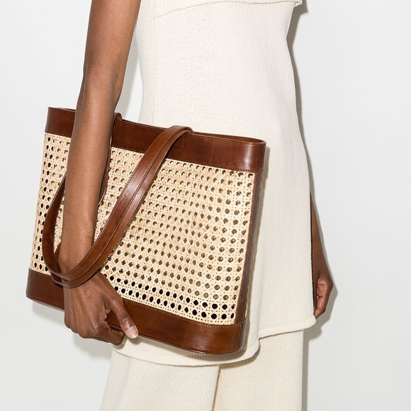 St. Agni Handbags - St. Agni Harper rattan-mesh tote bag NWT